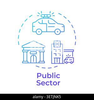 Public sector blue gradient concept icon Stock Vector