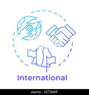 International blue gradient concept icon Stock Vector