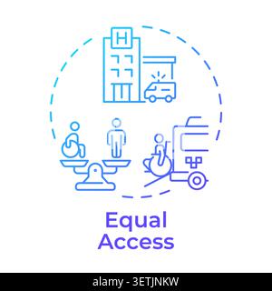 Equal access blue gradient concept icon Stock Vector