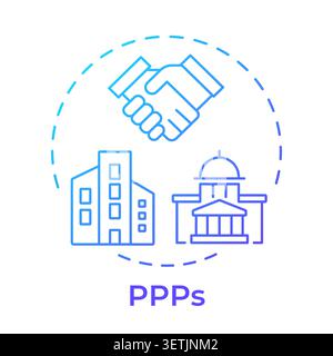 PPPs blue gradient concept icon Stock Vector