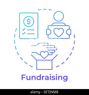 Fundraising blue gradient concept icon Stock Vector