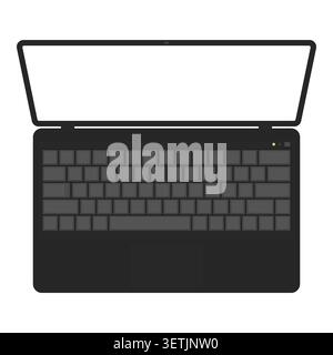 Minimalist vector laptop illustration with blank screen Stock Vector