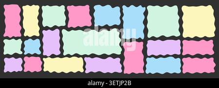 Wavy organic frame with irregular edges playful vector illustration set. Stock Vector