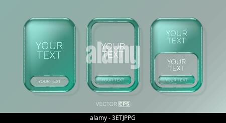 Modern glass UI elements with transparent effects, perfect for web and app design. Vector illustration. Stock Vector