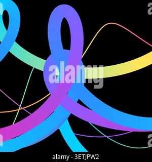 Decorative bright gradient zigzag bands illustration for editorial graphics, creative layouts, and modern visual branding. Stock Vector