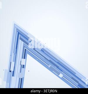 Minimal vector background featuring one sharp geometric chevron in aqua tones Stock Vector