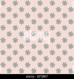 Pastel Pink Ditsy Floral Motif Stock Vector