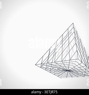 Wire Pyramid vector background with minimal abstract composition for microstock and commercial design projects. Stock Vector