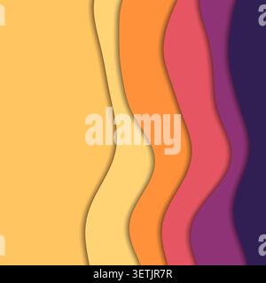 Single editable vector papercut wave layer with a narrow cast shadow on a clean background Stock Vector