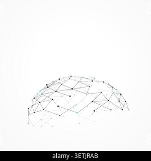 Abstract polygonal semi sphere pattern with marketable vector styling for backgrounds, posters, and design templates. Stock Vector