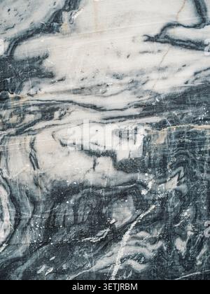 Abstract closeup of gray and white marble stone texture Stock Photo