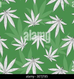 Cannabis seamless pattern. Medical marijuana background Stock Vector