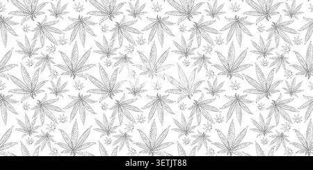 Cannabis seamless pattern. Medical marijuana background Stock Vector