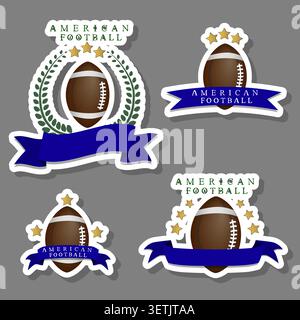 Set collection accessory for sport game american football, pattern consisting of elements sport game american football, abstract composition of sport Stock Vector