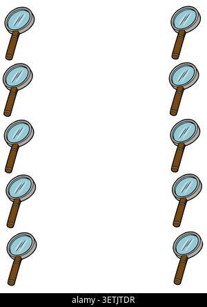 Seamless vector pattern with vintage magnifying glasses, ideal for educational posters and science-themed designs. Stock Vector