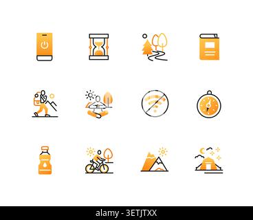 Recreation Activities Icons Set Stock Vector