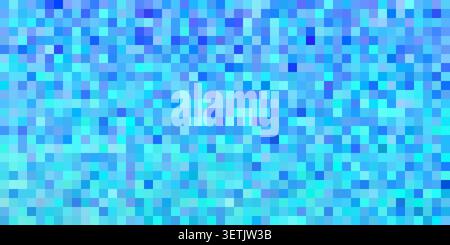 Digital pixel art background featuring gradient blue dots in geometric patterns. Tech abstract texture with screen style mosaic effects and vibrant Stock Vector