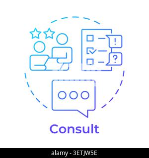 Consult blue gradient concept icon Stock Vector