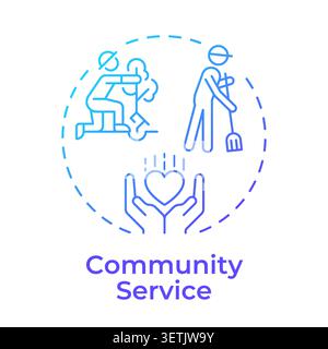 Community service blue gradient concept icon Stock Vector