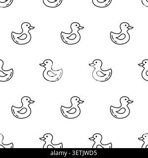 Baby duck vector seamless pattern for nursery Stock Vector