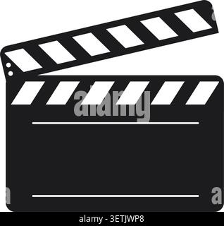 Movie Cinema Clapperboard Flat Icon for Film Production. Vector Illustration Stock Vector