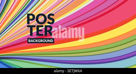 Vector abstract illustration of colorful perspective rays and dynamic speed lines. Background design for trendy music festival posters, creative art e Stock Vector