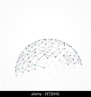 Polygonal Semi Sphere vector background with minimal abstract composition for microstock and commercial design projects. Stock Vector