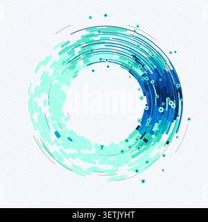 Tech Ring Segments vector background with balanced copy space for microstock and commercial design projects. Stock Vector
