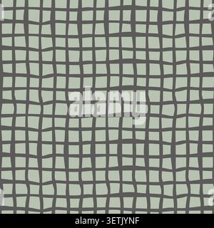Irregular Wavy Grid Plaid Texture Stock Vector