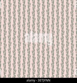 Vertical Botanical Vine Stripe Texture Stock Vector