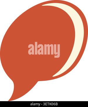 Flat illustration of a glossy brown speech bubble with a rounded body smooth highlight and a curved pointed tail Stock Vector