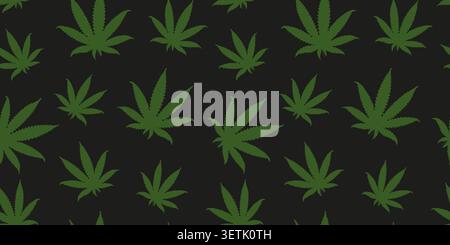 Cannabis seamless pattern. Medical marijuana background Stock Vector