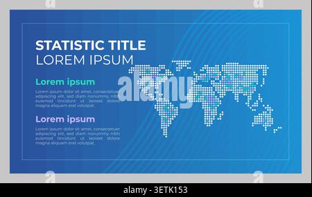 Statistical map presentation slide template Stock Vector