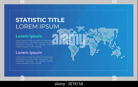 Statistical map presentation slide template Stock Vector