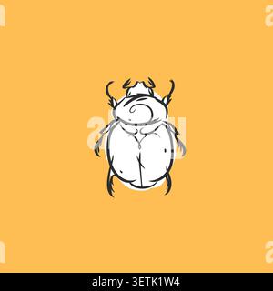Hand drawn abstract vector graphic illustration collection set with cute, stylized insect bugs sketch.Trendy modern wild nature design concept sketch Stock Vector