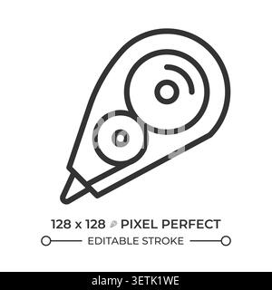 Correction tape pixel perfect line icon Stock Vector