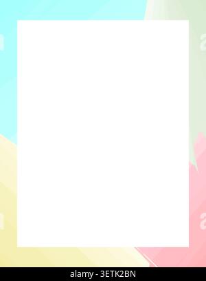 Pastel Geometric Frame Collection Decorative Abstract Border Design Vector Illustration Stock Vector