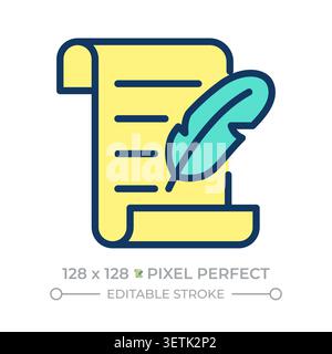 Literature pixel perfect line color icon Stock Vector