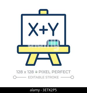 Algebra pixel perfect line color icon Stock Vector
