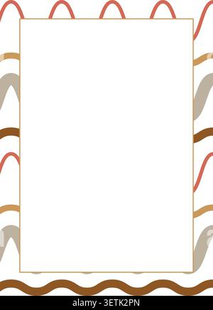 Creative wavy border frame vector illustration featuring soft abstract pattern details Stock Vector