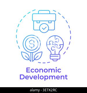 Economic development blue gradient concept icon Stock Vector