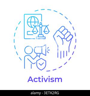 Activism blue gradient concept icon Stock Vector
