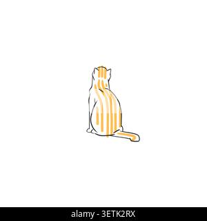 Hand drawn vector abstract graphic line collection with doodle cute funny cartoon cats characters.Vector illustration of funny cartoon adorable cat in Stock Vector