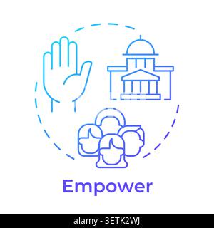 Empower blue gradient concept icon Stock Vector