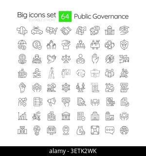 Public governance line icons set Stock Vector