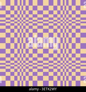 Geometric optical illusion, alternating squares in checkerboard grid, dynamic sense of depth and movement, simplicity with visual trickery, seamless v Stock Vector
