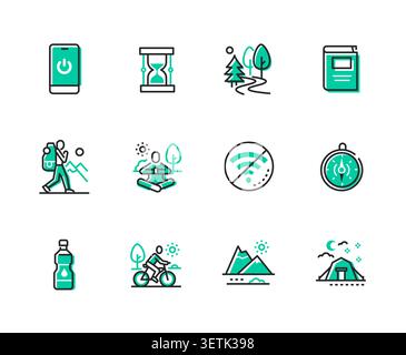 Recreation Activities Icons Set Stock Vector
