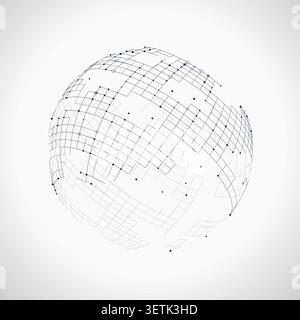 Modern tech globe graphic resource with clean shapes, scalable details, and versatile stock appeal. Stock Vector