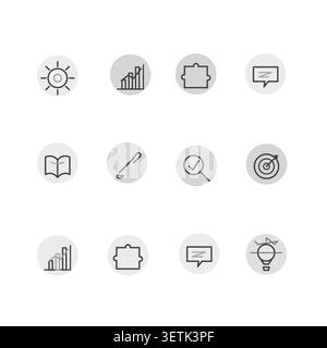 Decorative icon sets illustration for presentation covers, creative layouts, and modern visual branding. Stock Vector