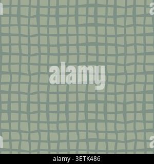 Wavy Irregular Grid Plaid Check Texture Stock Vector